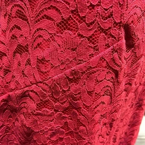 NWT Chetta B Red Lacy Dress Size 10 - Picture 4 of 9